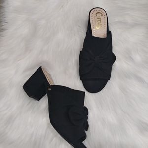 Circus Sam Edelman Black Bow Slides Mules Heels